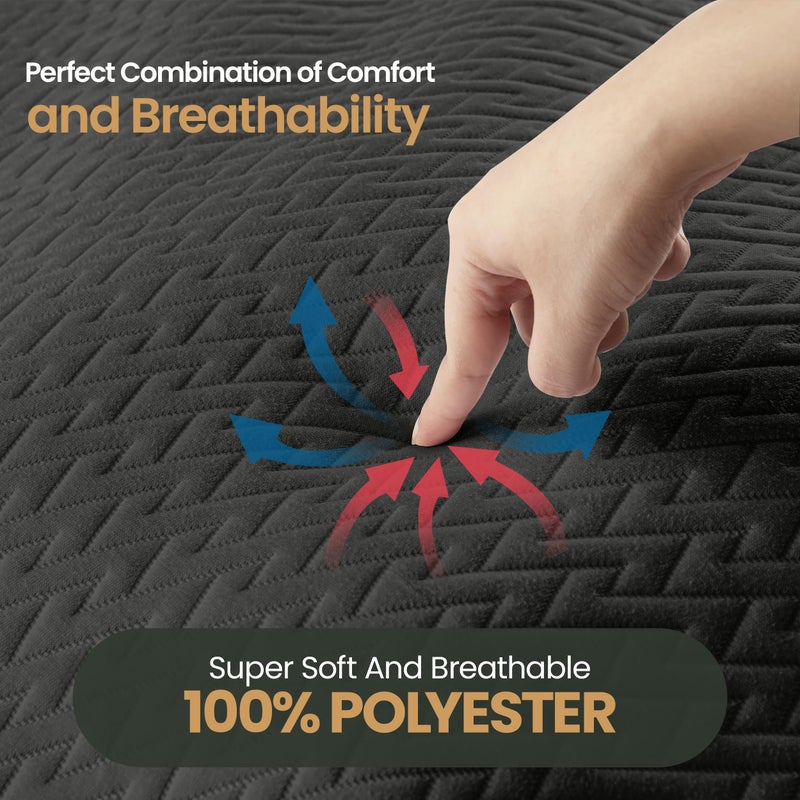 Utopia Bedding Waterproof Mattress Protector Twin XL (Gray) Size  Premium 3D Air Soft Fabric Mattress Cover  Fits 15 Inches Deep  Breathable  Fitted Style with Stretchable Pockets - Image 4