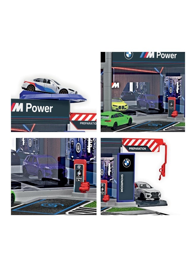 Majorette BMW Showroom Set with BMW M3 Die-cast Car (1:64, Yellow/Blue/Grey) - Image 4