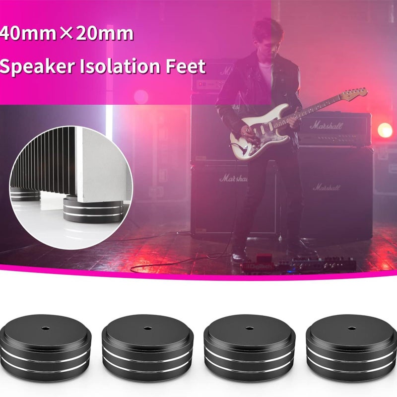 4Pcs Speaker Isolation Pads Isolation Feet Turntable Feet 1.5 * 0.7 with Non-Slip Rubber Ring/3M Adhesives/M4 Screw for Speakers Subwoofers Amplifier Turntable - Image 3