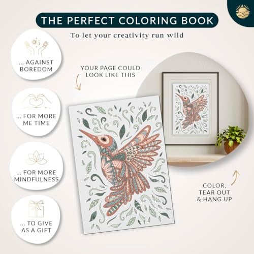 Mindmellow Coloring Books for Adults Relaxation by Mindmellow – Stress Relief Coloring Book for Adults & Teens - Calming Designs to Inspire Creativity and Mindfulness - Coloring Books for Teens (XXL) - Image 5