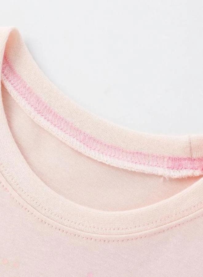 YUNIQEE Pink Printed Short Sleeve Crew Neck T-Shirt