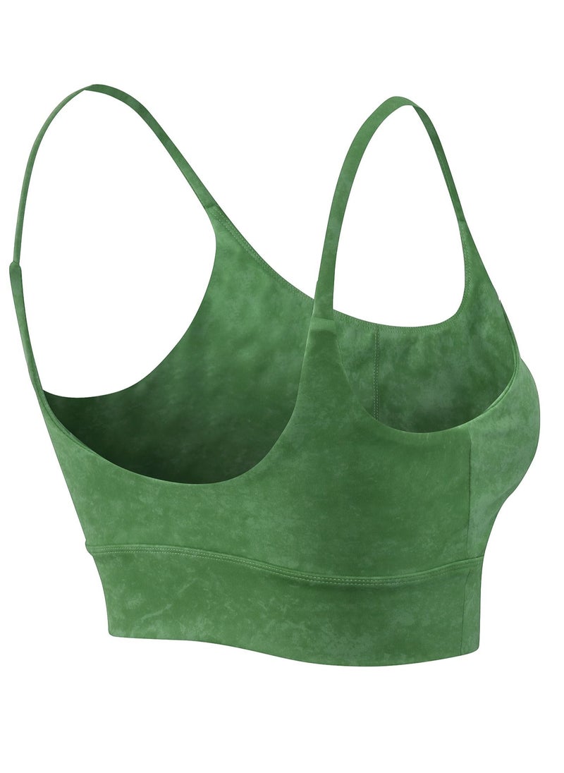 Loquat Women Quick Dry Breathable Elastic Sports Bra Green  - Image 2