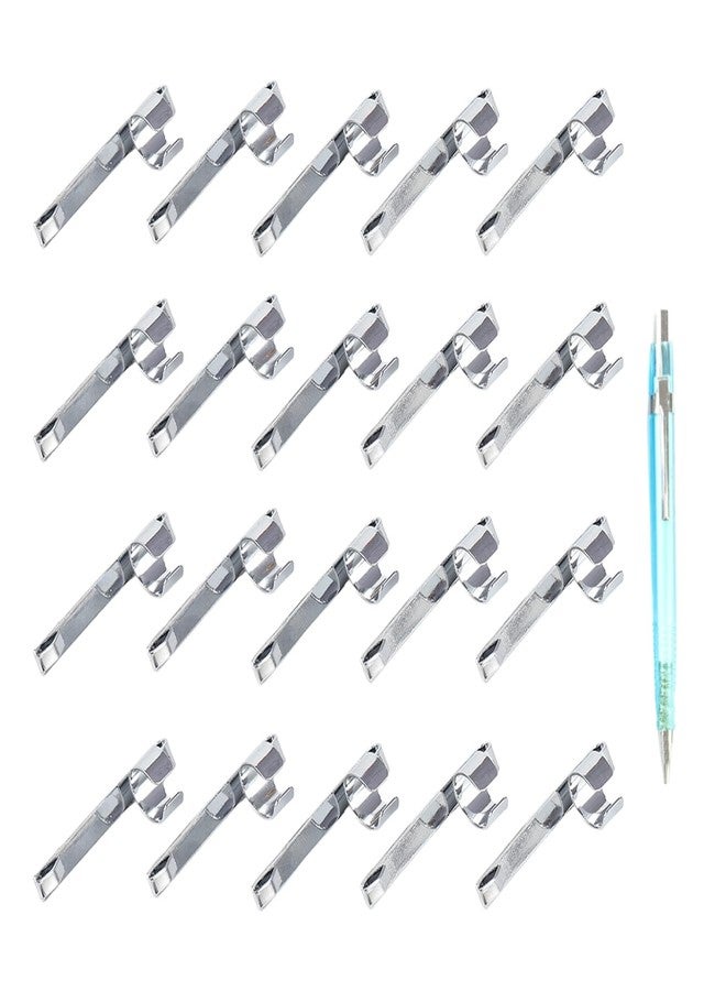 ZGGAZCA 20 Pack Pencil Clips for Shirt Pocket Mechanical Pen Clip Holders with Space for Notebook Steel Toppers Secure Metal Pocket Clips for Writing Tools and Accessories - Image 1
