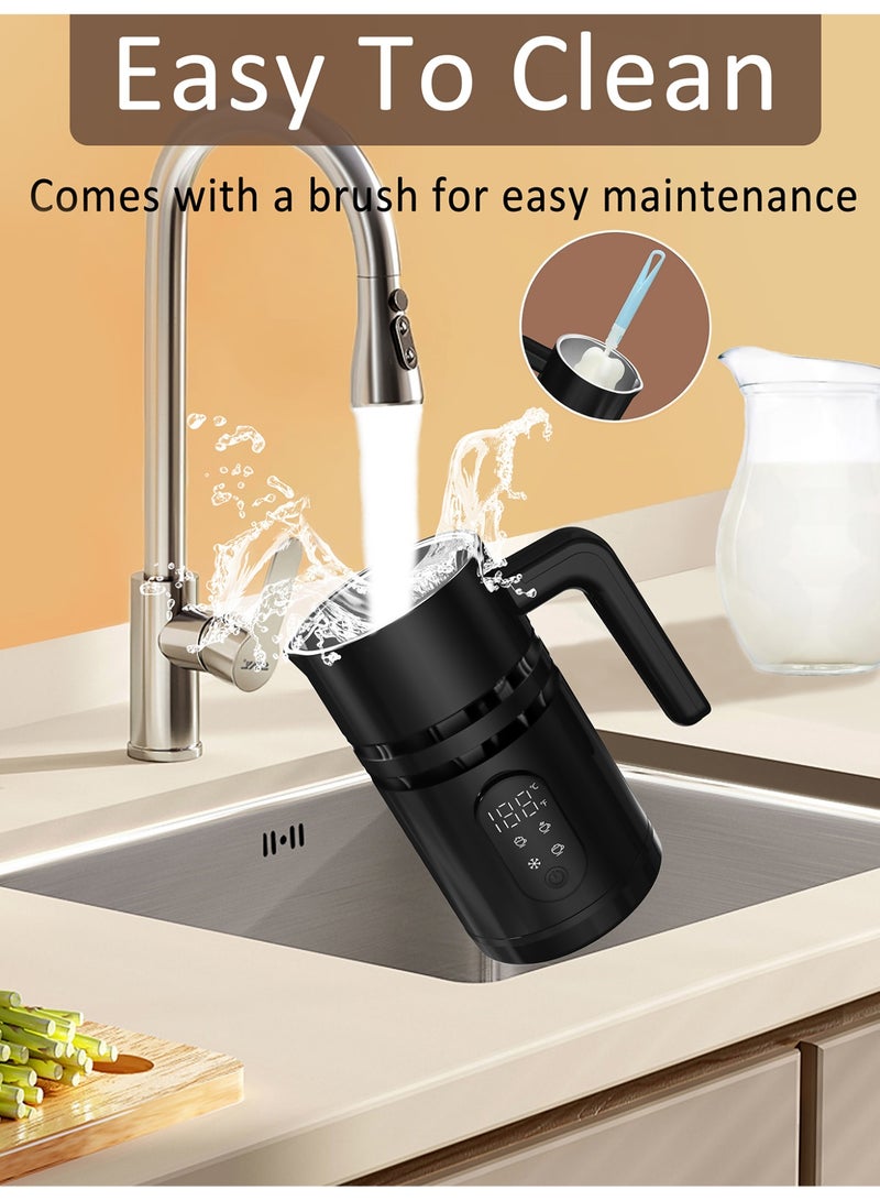 Brutelle خلاط حليب كهربائي بخار صانع رغوة الحليب 5 في 1 صانع رغوة الحليب متعدد الوظائف 400 واط دافئ تلقائي هادئ للحليب لاتيه كابتشينو شوكولاتة ساخنة - Image 4