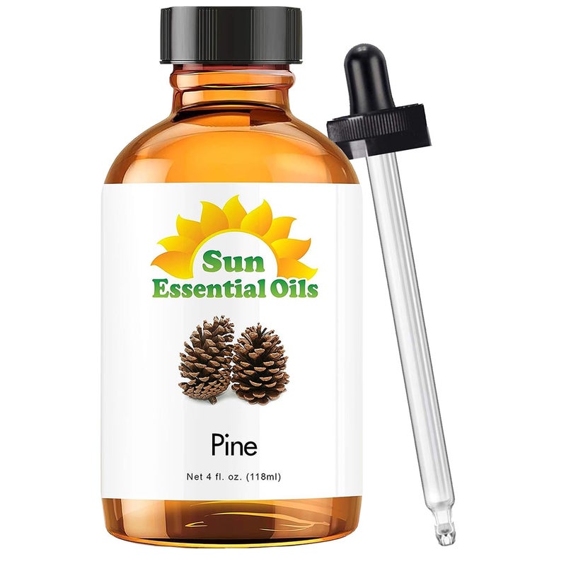 Sun Essential Oils: Pine Essential Oil 4 oz with Dropper for Diffuser, Skin, Aromatherapy Massage, Humidifier, Forest Pine Scented Oil for Candle, Lotion & Soap Making, Room Fragrance - Image 1