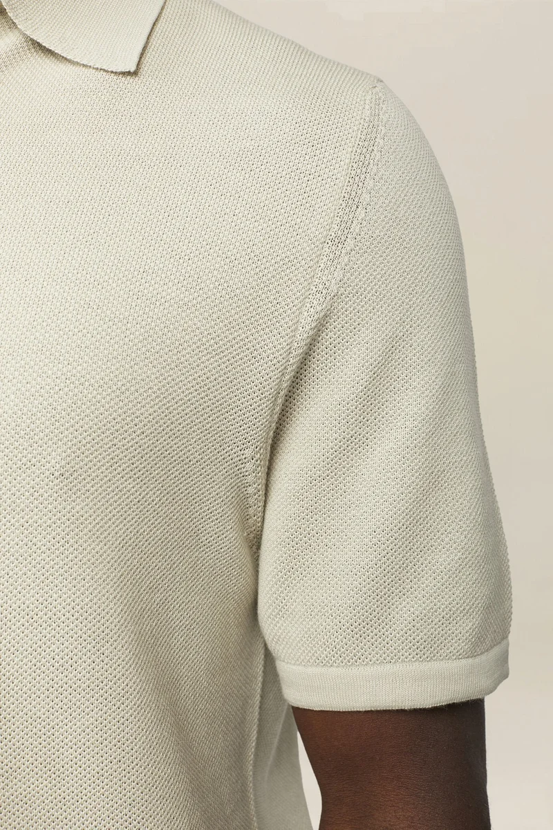 Doppelganger White Men's polo shirt in 100% cotton honeycomb knit with Derby collar - Ice for Men | Best Price UAE