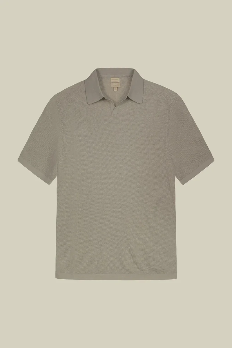 Doppelganger White Men's polo shirt in 100% cotton honeycomb knit with Derby collar - Ice for Men | Best Price UAE
