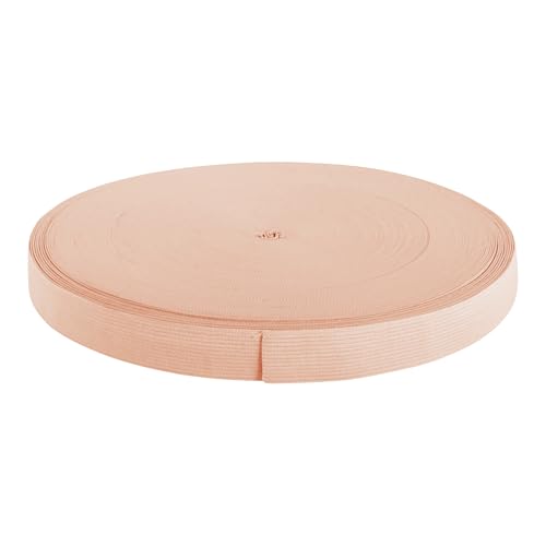 Mandala Crafts Wide 1/2 Inch Nude Elastic Bands Spool for Pants Waistbands Sewing and DIY Crafts, 88 YD Stretchy Flat Fabric Strap Knit Elastic Band for Wig - Image 2