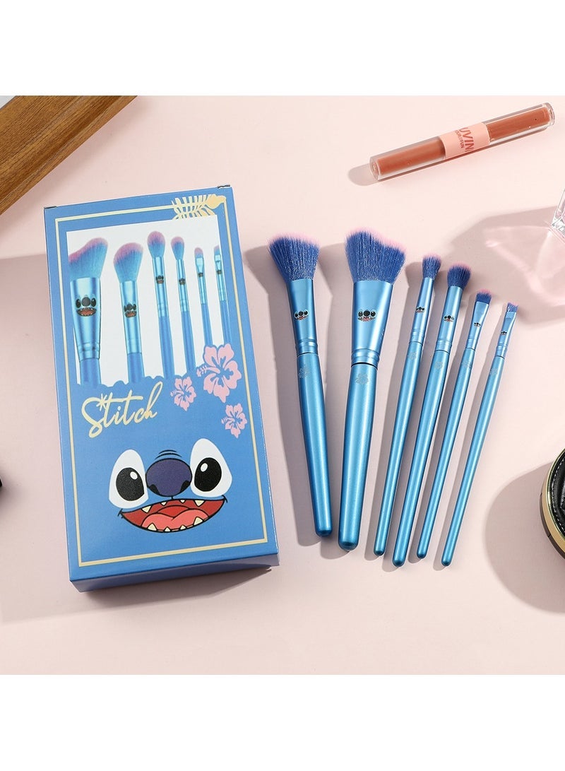 general Makeup Brush Set, Anime Stitch Makeup Brush Set Series, Stitch Items For Girls Women - 6 Piece Set - Image 5
