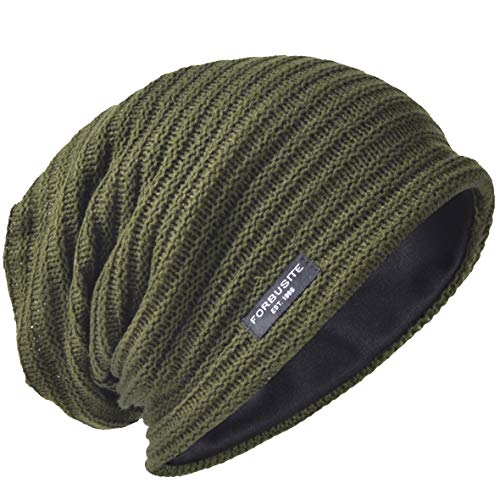VECRY Men's Slouchy Beanie Knit Crochet Rasta Cap for Summer Winter (Green) - Image 1