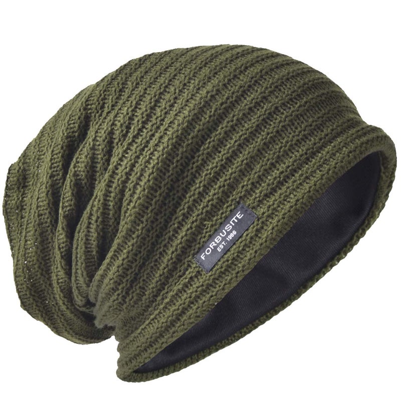 VECRY Men's Slouchy Beanie Knit Crochet Rasta Cap for Summer Winter (Green) - Image 4