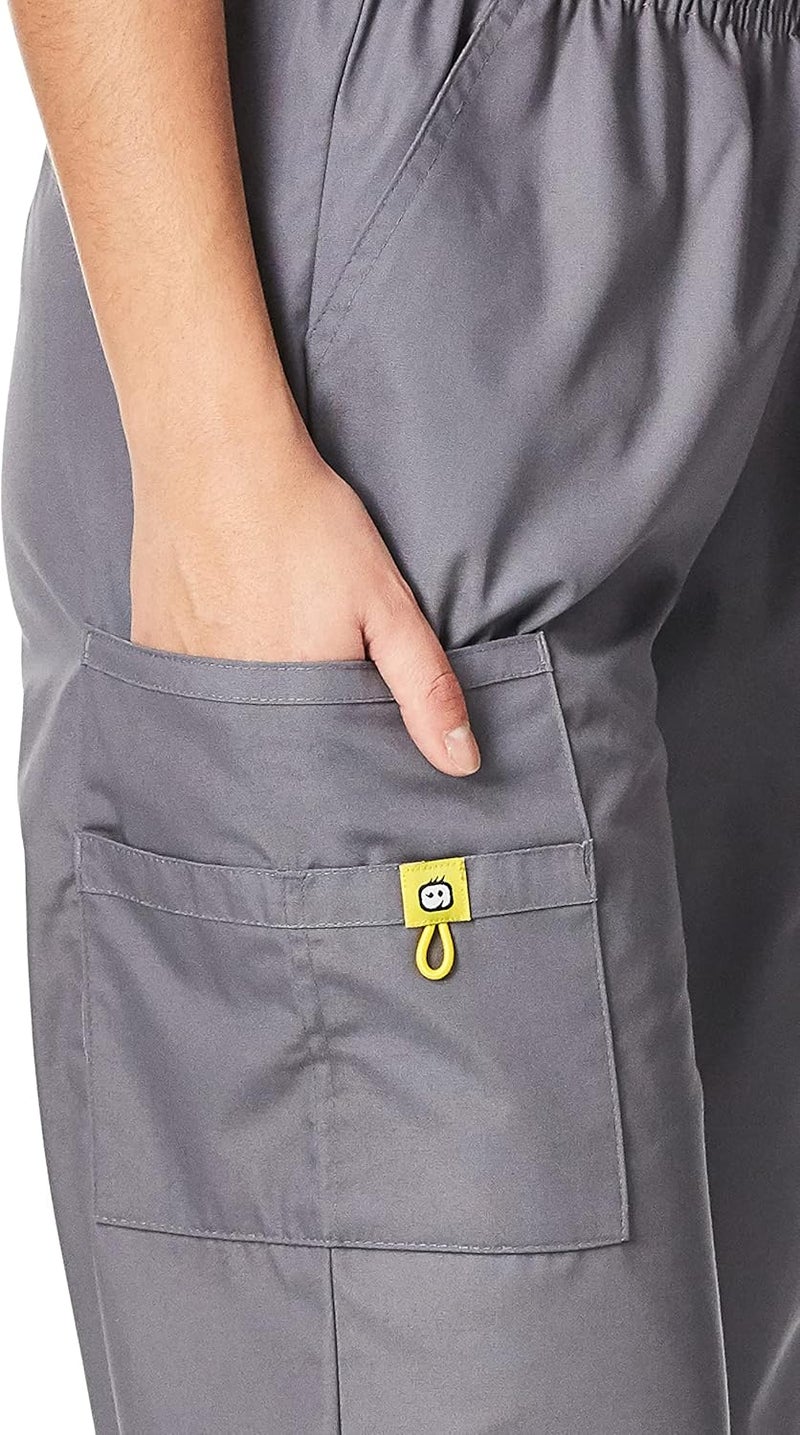 WonderWink Women's Quebec Full Elastic Cargo Medical Scrubs Pants - Pewter, XXL - Image 3