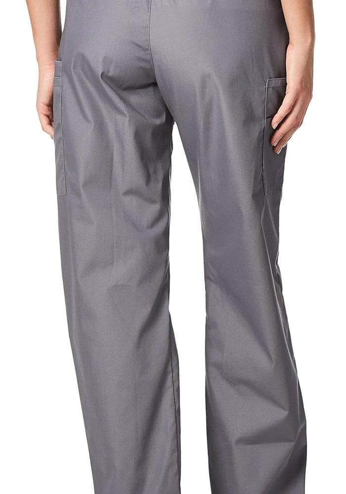 WonderWink Women's Quebec Full Elastic Cargo Medical Scrubs Pants - Pewter, XXL - Image 4