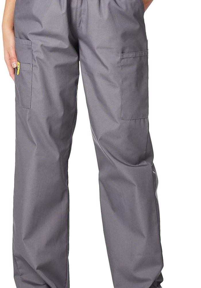 WonderWink Women's Quebec Full Elastic Cargo Medical Scrubs Pants - Pewter, XXL - Image 1
