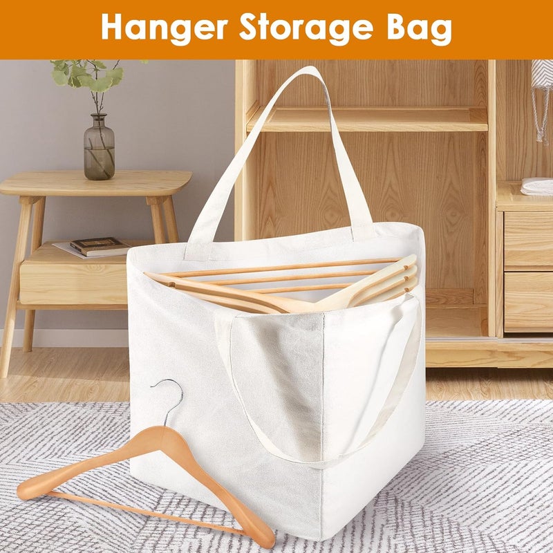 windforgecraft Clothes Hanger Organizer Bag Hanger Storage Triangle Bag Holder with Handles for Space Saving Hanger Stacker Hamper Square for Closet Tidier Laundry Rooms Wardrobe Drying Rack (Style 1) - Image 2