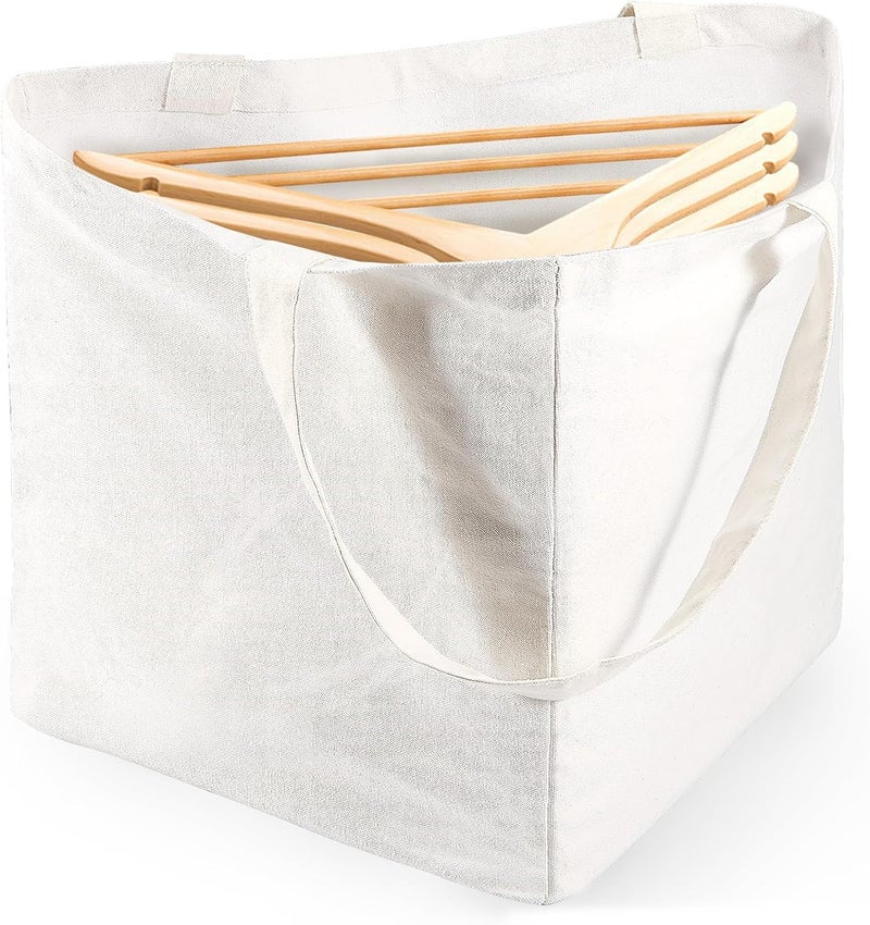 windforgecraft Clothes Hanger Organizer Bag Hanger Storage Triangle Bag Holder with Handles for Space Saving Hanger Stacker Hamper Square for Closet Tidier Laundry Rooms Wardrobe Drying Rack (Style 1) - Image 1