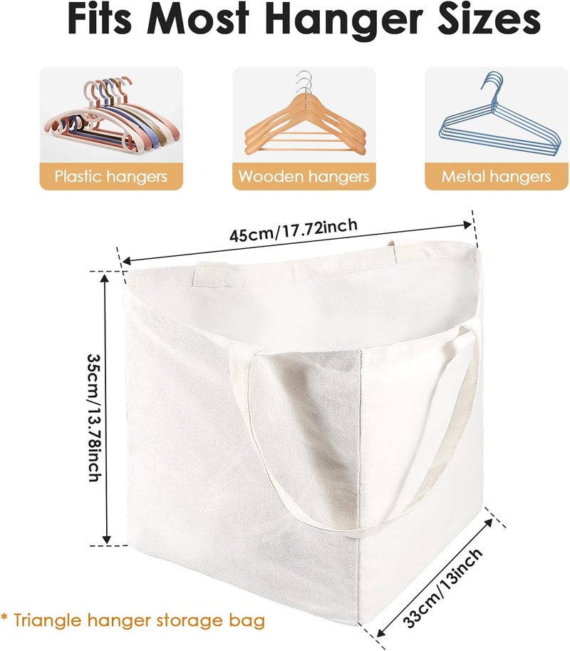 windforgecraft Clothes Hanger Organizer Bag Hanger Storage Triangle Bag Holder with Handles for Space Saving Hanger Stacker Hamper Square for Closet Tidier Laundry Rooms Wardrobe Drying Rack (Style 1) - Image 3