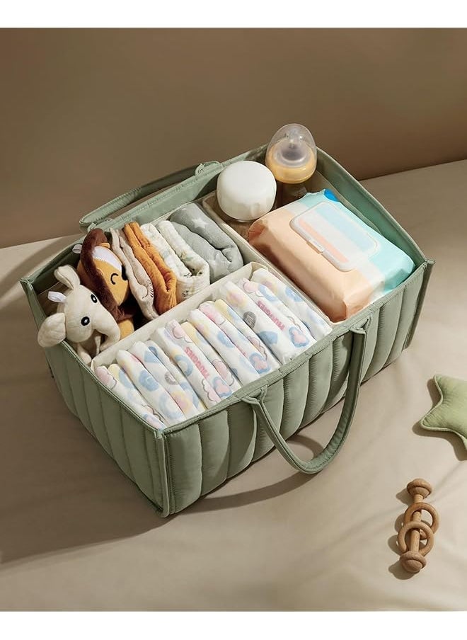 U-HOOME - Baby Diaper Caddy Organizer Baby Storage Basket For Diapers And Baby Wipes Versatile Storage Basket - Image 1
