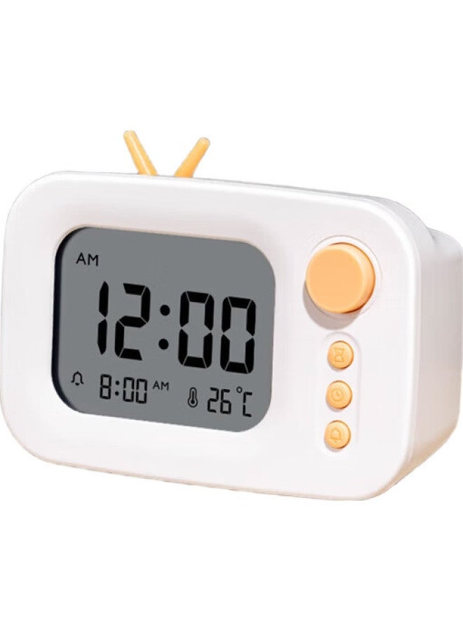 Deli Cute Tv Mini Alarm Clock, Countdown Timer Cartoon Smart Electronic Clock, Student-Specific, Yellow Le104 - Image 2
