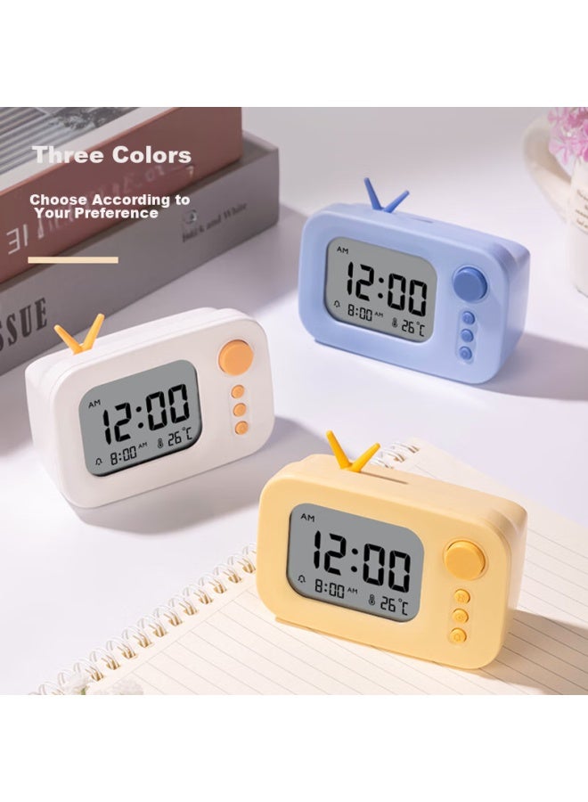 ديلي Deli Cute Tv منبه صغير، مؤقت عد تنازلي، ساعة إلكترونية ذكية كرتونية، مخصصة للطلاب، أصفر Le104 - Image 5