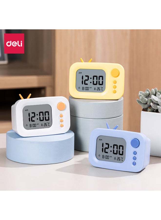 ديلي Deli Cute Tv منبه صغير، مؤقت عد تنازلي، ساعة إلكترونية ذكية كرتونية، مخصصة للطلاب، أصفر Le104 - Image 1