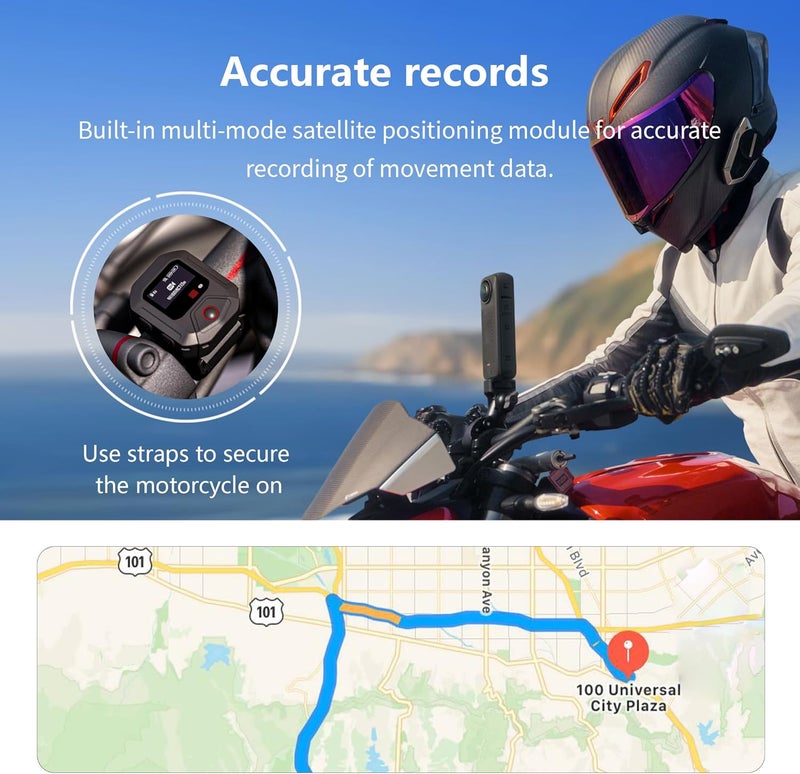 ستارترك فيديو جهاز تحكم عن بعد بنظام GPS لكاميرات Insta360 X5/X4/X4 Air X3/Go 3S/ACE Pro 2/ACE Pro/ONE X2، بمدى يصل إلى 25 مترًا وملحقات ذكية للتصوير الرياضي - Image 3