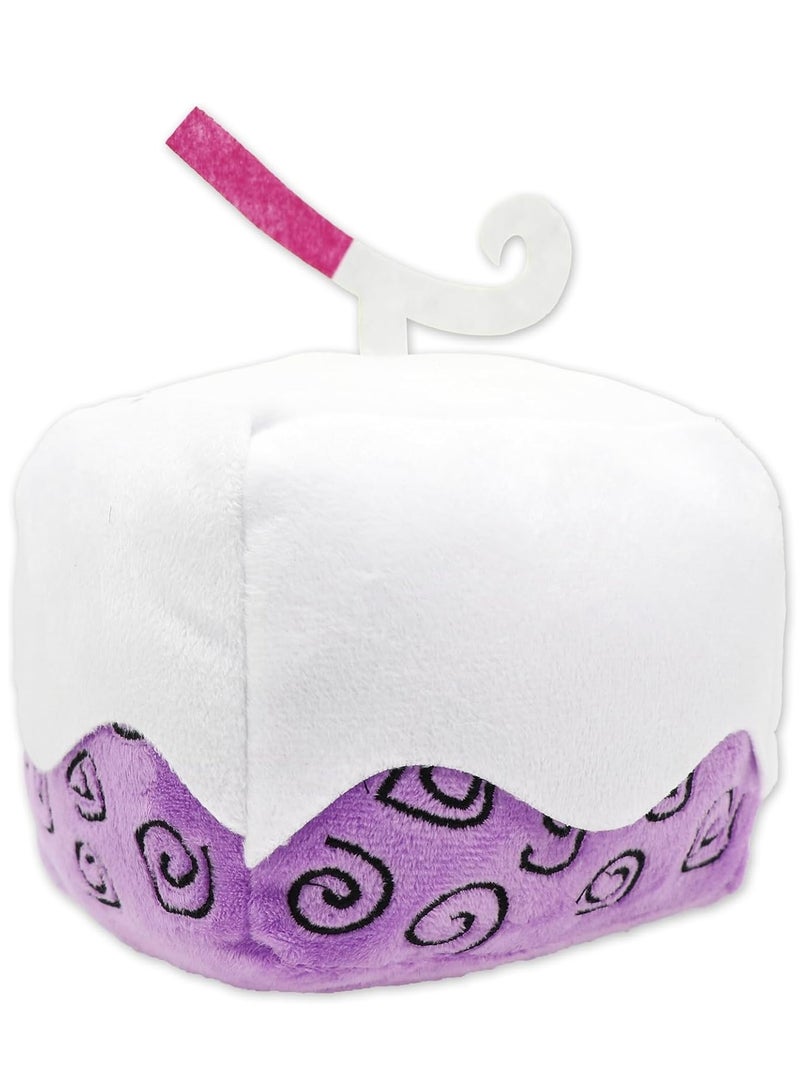 Blox Fruits Plush Doll - 6 Inch Soft Stuffed Animal Toy, Cute Hugging Pillow, Collectible Gift for Kids and Adults, Perfect for Birthdays (Dough) - Purple and White Design - Image 1
