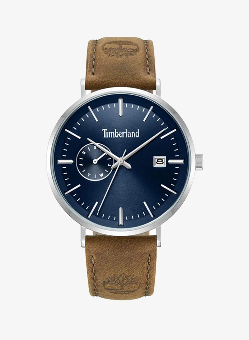 Timberland Rangeley Blue Dial Leather Strap Multifunction Watch for Men, 42mm