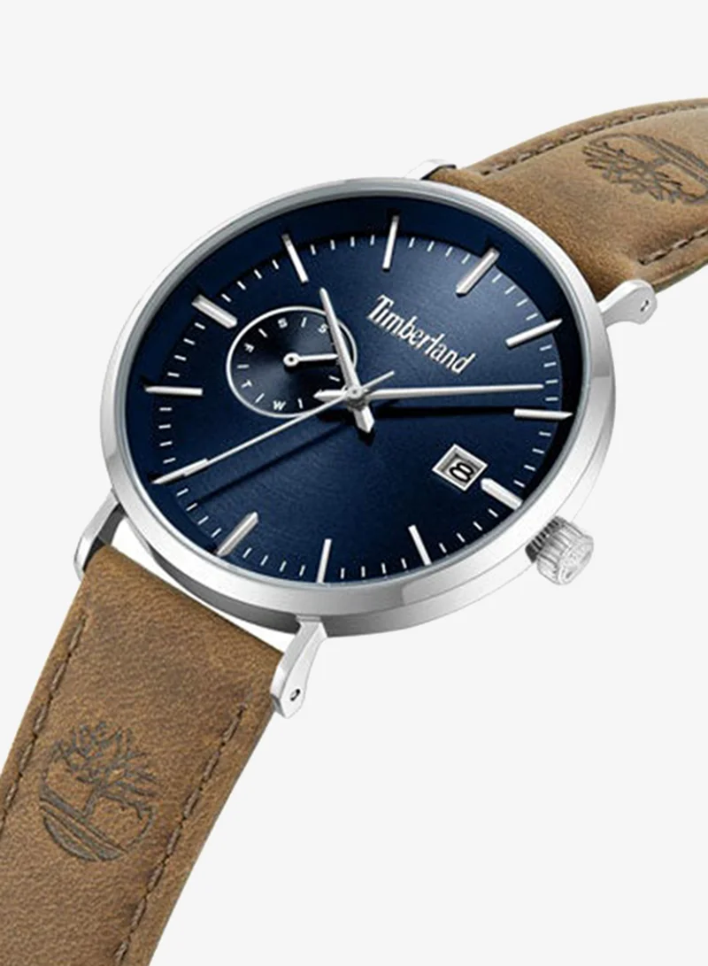 Timberland Rangeley Blue Dial Leather Strap Multifunction Watch for Men, 42mm