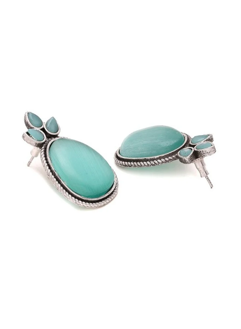 Priyaasi Artificial Stones Studded Floral Drop Earrings