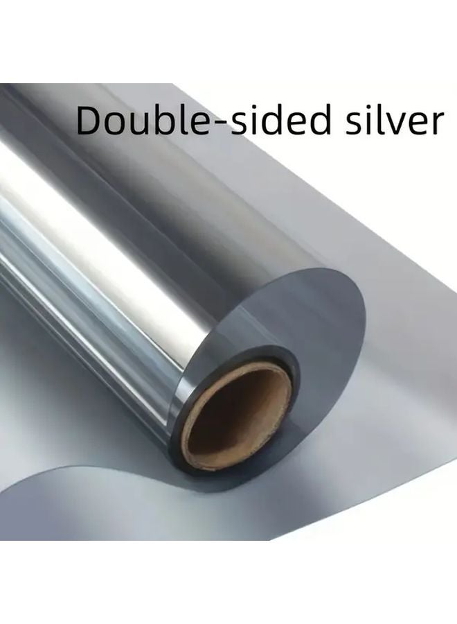 60cm x 300cm Silvery Solar Insulation Film For Thermal Sun UV Protection One Way Privacy - Image 1