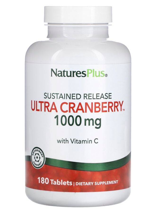 NaturesPlus Sustained Release Ultra Cranberry 1000 mg 180 Tablets - Image 1