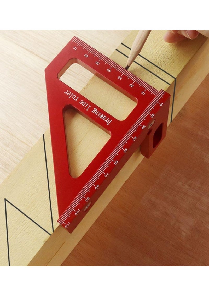 Bukela - 3D Multi-Angle Measuring Ruler,45/90 Degree Aluminum Alloy Woodworking Square Protractor,Drawing Line Ruler, Miter Triangle Ruler High Precision Layout Measuring Tool for Engineer Carpenter - Image 1