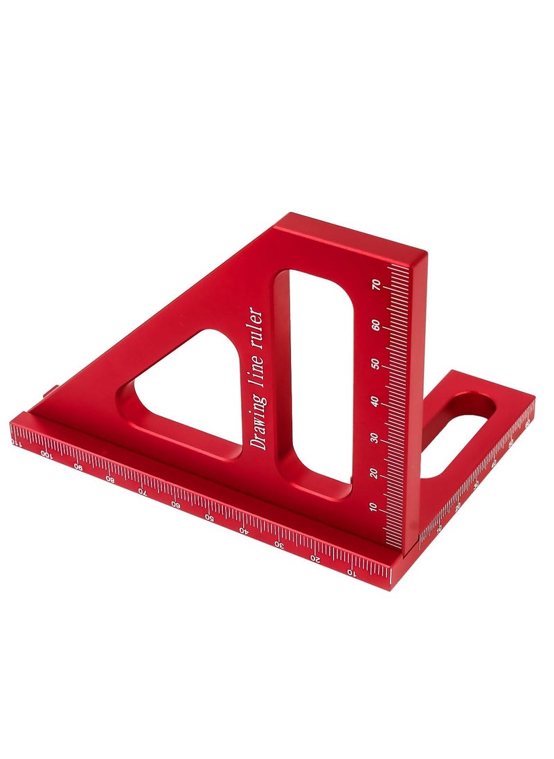 Bukela - 3D Multi-Angle Measuring Ruler,45/90 Degree Aluminum Alloy Woodworking Square Protractor,Drawing Line Ruler, Miter Triangle Ruler High Precision Layout Measuring Tool for Engineer Carpenter - Image 1