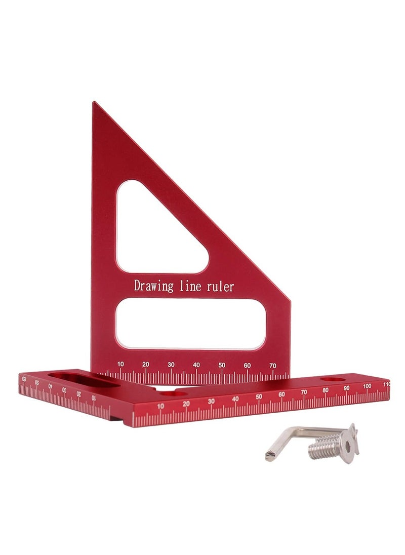 Bukela - 3D Multi-Angle Measuring Ruler,45/90 Degree Aluminum Alloy Woodworking Square Protractor,Drawing Line Ruler, Miter Triangle Ruler High Precision Layout Measuring Tool for Engineer Carpenter - Image 1