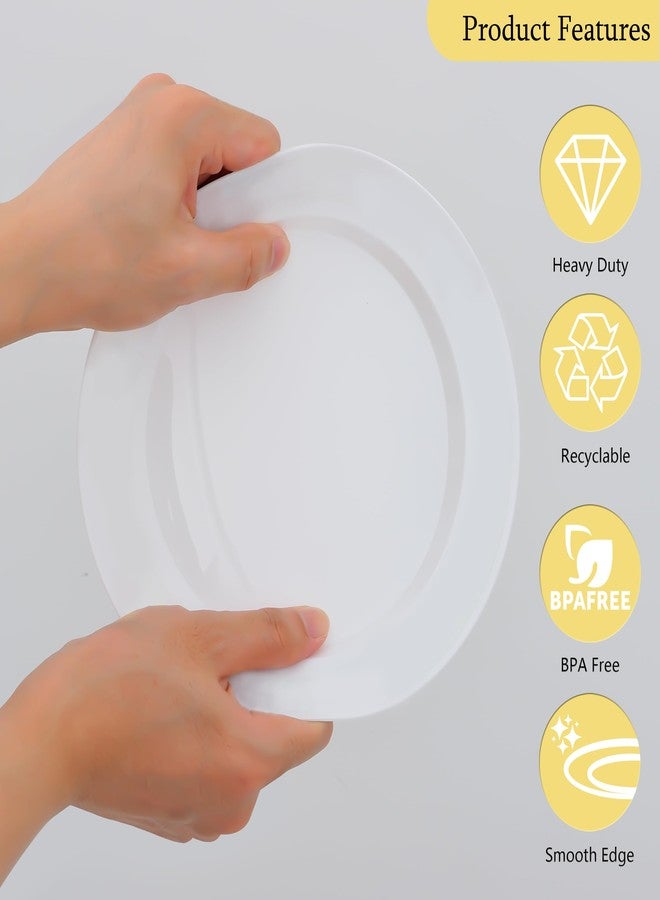 ISFANGCO 50 PCS White Plastic Plates for 50 Guests,10.25 inch Heavy Duty Disposable Plates for Wedding,Party,Birthday,Smooth Edge & Sturdy Dinner Plates - Image 3