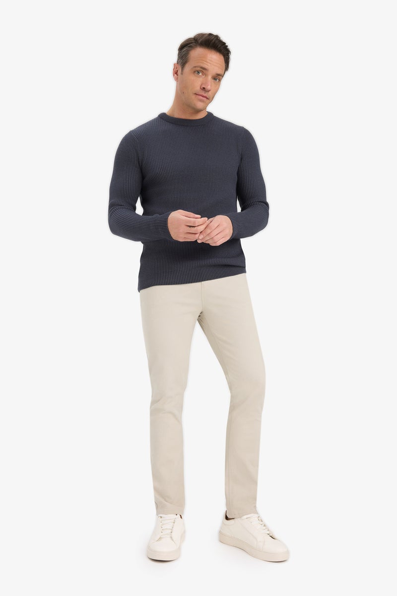 DeFacto Grey Man Standard Fit Crew Neck Knitwear Pullover Casual - Image 2