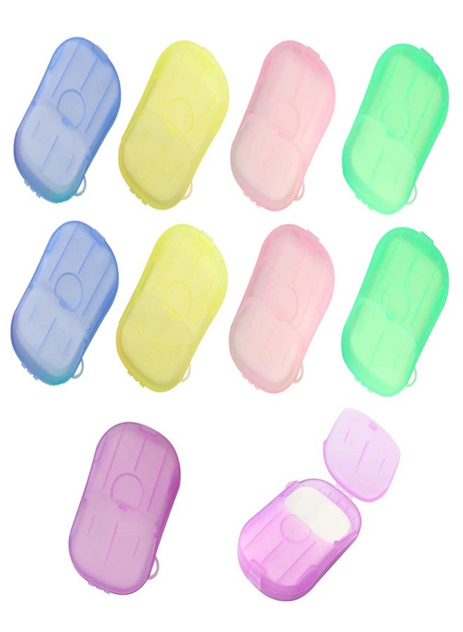 No branded Disposable soap Piece Portable Travel soap Box Travel Hand Washing Piece Cleaning 20 Pieces soap Paper Mini Box（Five colors, a total of 10 boxes, a total of 200 pieces） - Image 1