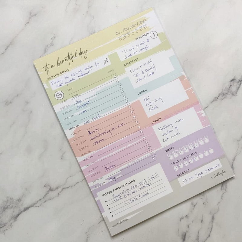 CrafTangles A4 Daily Planner PAD - Colour Me Fun, Soft back Desk Planner Pad, Colour Notepad, 50 Undated Tear-Off Sheets, Calendar for writing to Track Productivity, Goals, Tasks (CTPlanCM-Daily) - Image 4
