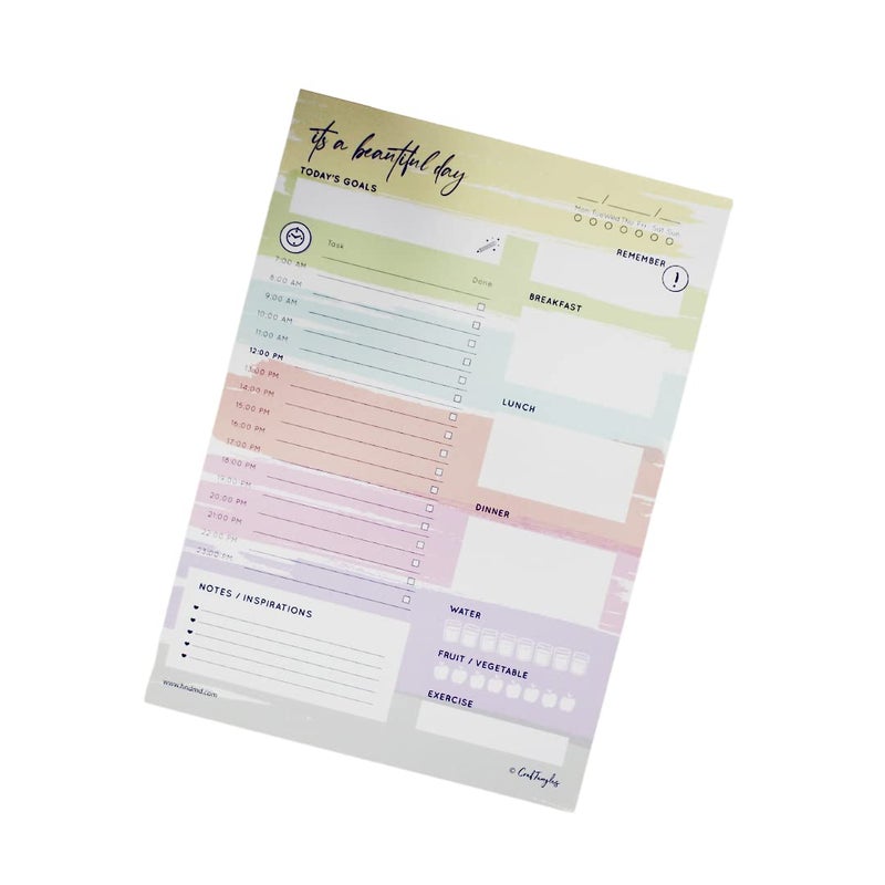 CrafTangles A4 Daily Planner PAD - Colour Me Fun, Soft back Desk Planner Pad, Colour Notepad, 50 Undated Tear-Off Sheets, Calendar for writing to Track Productivity, Goals, Tasks (CTPlanCM-Daily) - Image 1