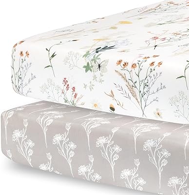 Pobibaby Pobibaby - 2 Pack Premium Fitted Baby Girl Crib Sheets for Standard Crib Mattress - Ultra-Soft Jersey Knit, Safe and  - Image 1