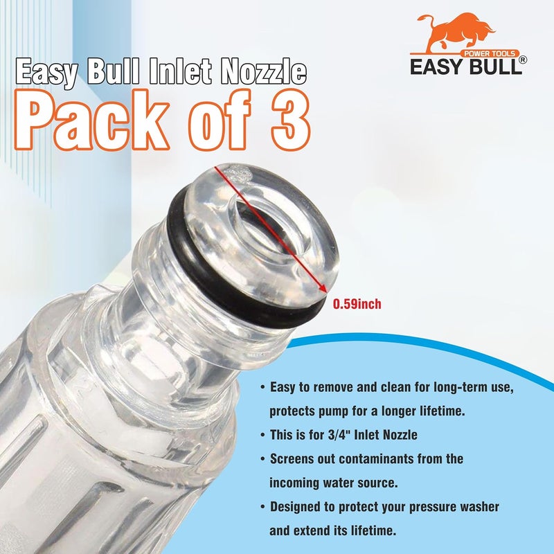 EasyBull Inlet Nozzle Pack of 3 Suitable for Starq Jpt Resqtech Bosch Karcher Pressure washers  - Image 4