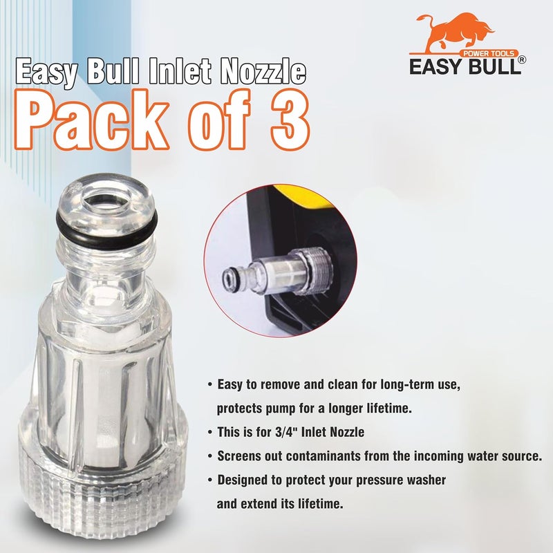 EasyBull Inlet Nozzle Pack of 3 Suitable for Starq Jpt Resqtech Bosch Karcher Pressure washers  - Image 3