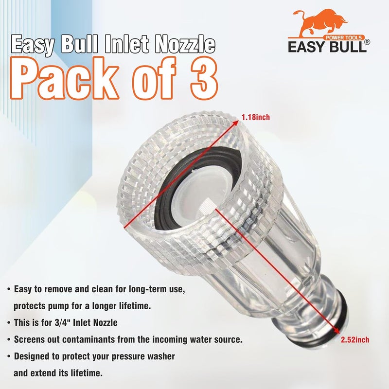EasyBull Inlet Nozzle Pack of 3 Suitable for Starq Jpt Resqtech Bosch Karcher Pressure washers  - Image 5