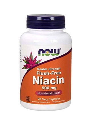 Flush-Free Niacin Dietary Supplement 500 mg - 90 Veg Capsules