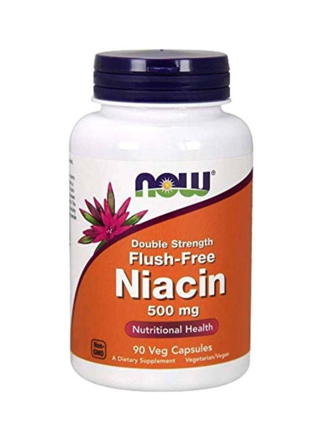 Now Foods Flush-Free Niacin Dietary Supplement 500 mg - 90 Veg Capsules - Image 1