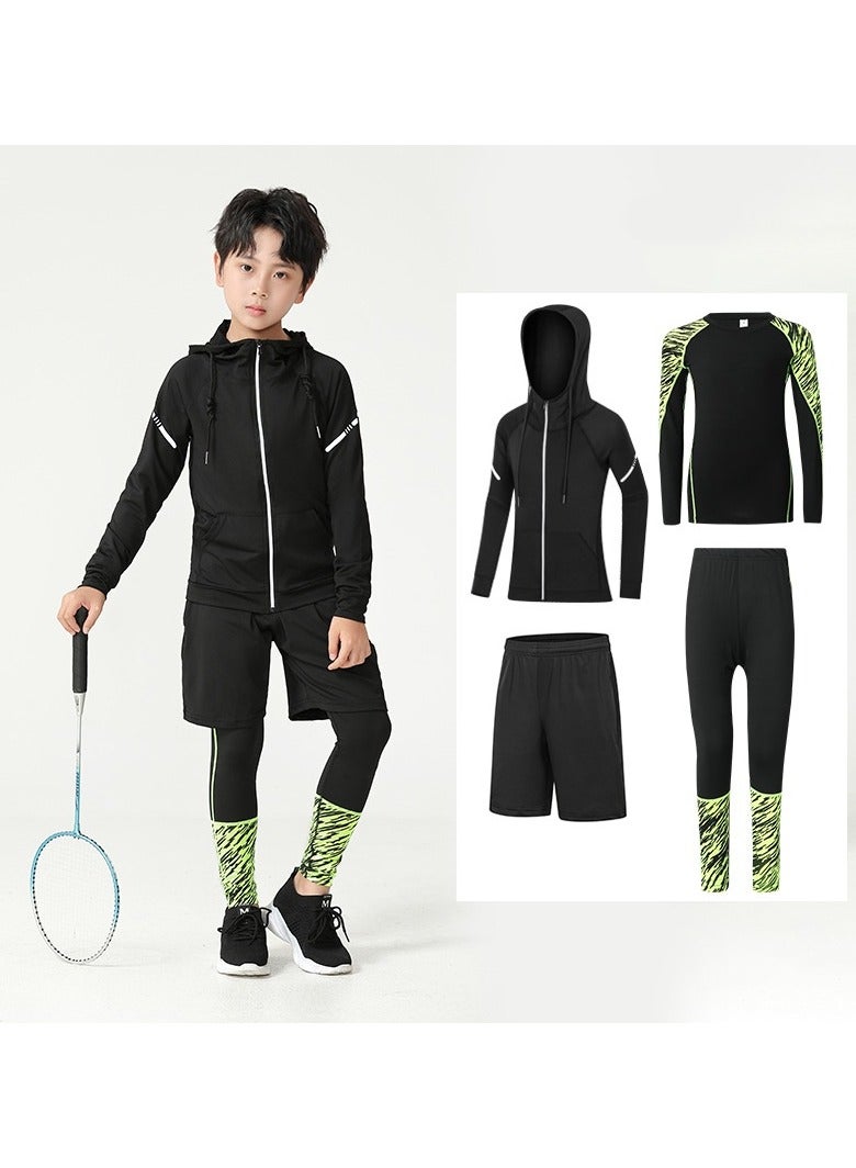 KUYING Children's High Elasticity Clothing Sports Fitness Set Quick Drying Training Suit