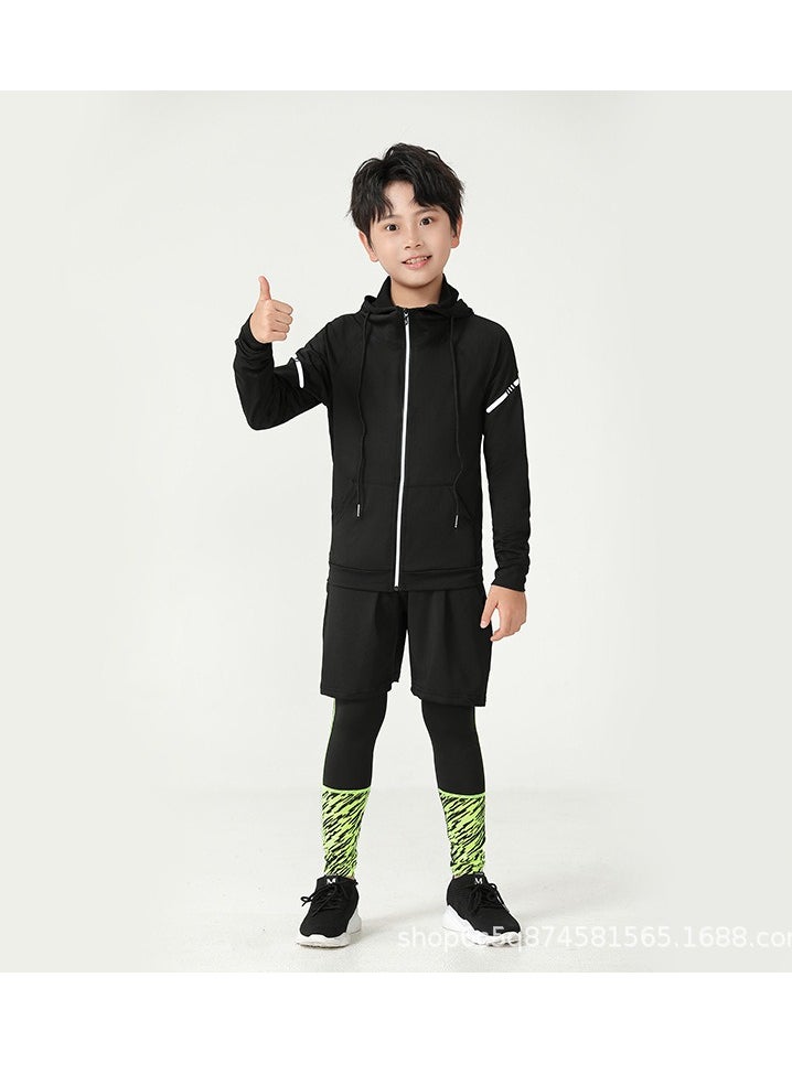 KUYING Children's High Elasticity Tight Fitting Clothing Sports Fitness Set Quick Drying Training Suit 
