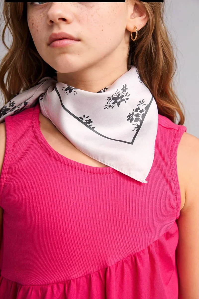 ديفاكتو Girl Patterned Satin Scarf