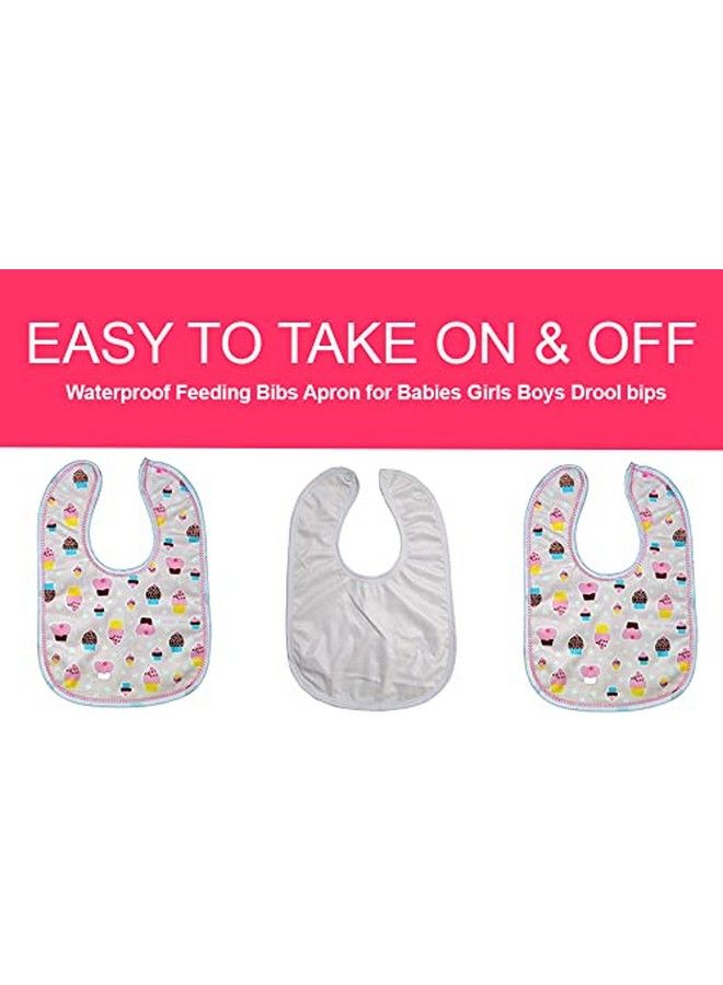 Tinny Tots Baby Waterproof Cotton Feeding Bibs Apron Reusable Durable Long Lasting For Babies Girls Boys Drool Bibs With Snaps Set Combo (Pack Of 6) - Image 5